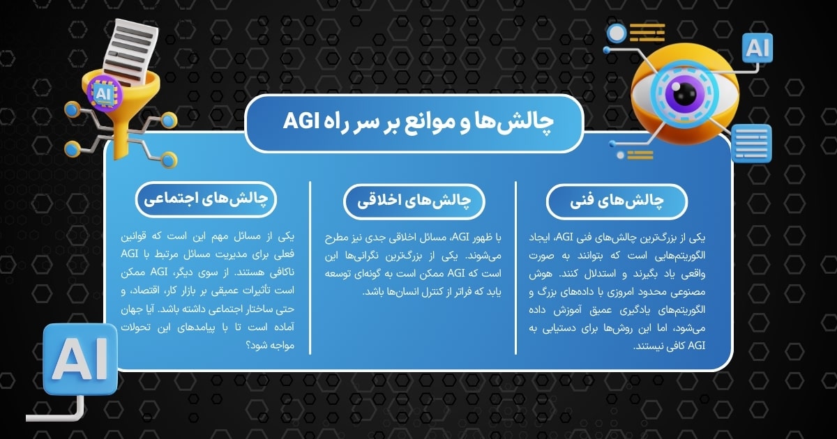 چالش‌ها و موانع بر سر راه توسعه هوش جامع مصنوعی (AGI)